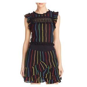 PLACE NATIONALE Womens Black Short Sleeve Jewel Neck Crop Top Size: 1